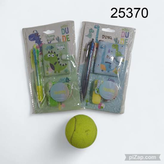 Imagen de SET X4 PIEZAS DINO (LAPICERA, AGENDA, FIBRON, CINTA) TRENDY 10.25 